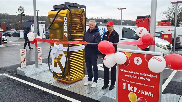 ÖMAB anlägger Circle K’s tusende laddplats för elfordon